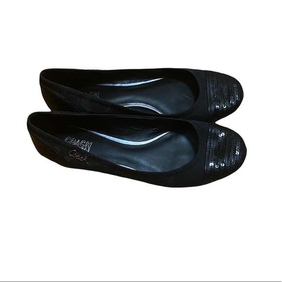 Coach Black Sequins Round Toe Ballet Flats Black Size 7 NEW - Picture 6 of 6